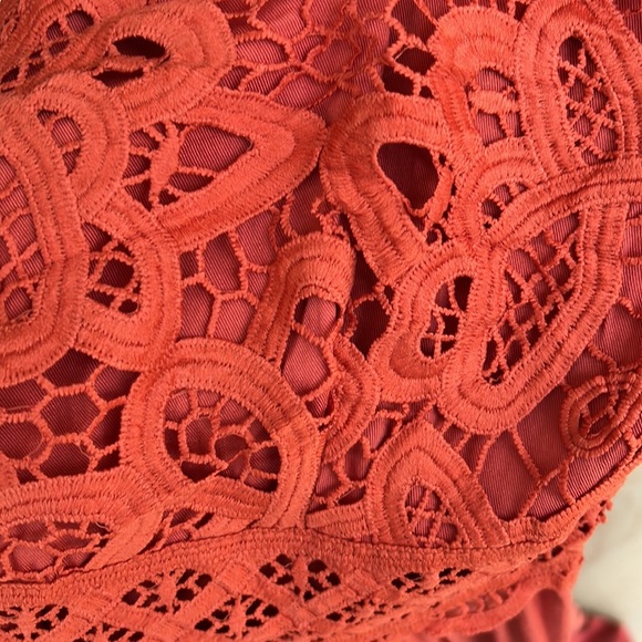NWT Maxi Dress Womens Beach Crochet Lace Sz L dark orange Lightweight, very soft - Picture 6 of 8